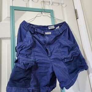 Columbia Sportswear PFG Shorts Vintage Navy Medium Men's Fishing Outdoor Cargo